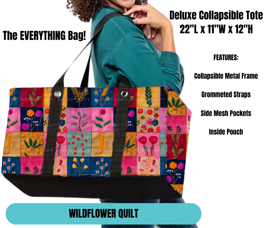 Preorder! Closes 11/18. ETA Feb. Wildflower Quilt Collapsible Tote