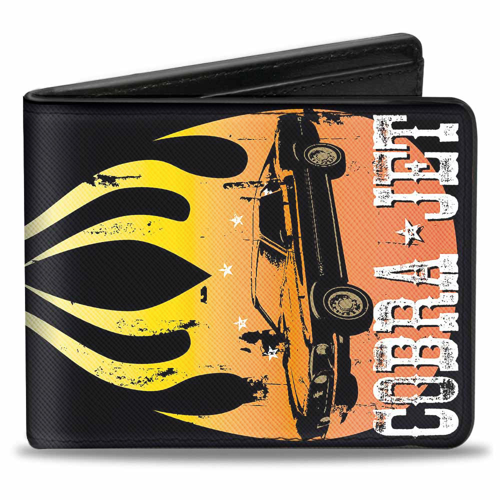 Bi-Fold Wallet - Mustang Flame COBRA JET Black Yellow-Red Fade White