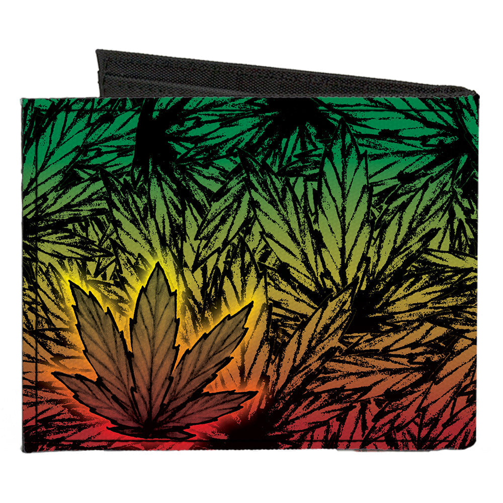 Canvas Bi-Fold Wallet - Marijuana Haze Rasta Rasta