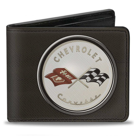 Bi-Fold Wallet - CORVETTE '56 SS Bumper + Corvette C1 Emblem Grays