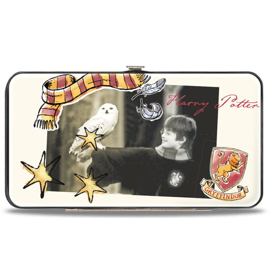 Hinged Wallet - Harry Potter and Hedwig Vivid Scene and Icons Collage