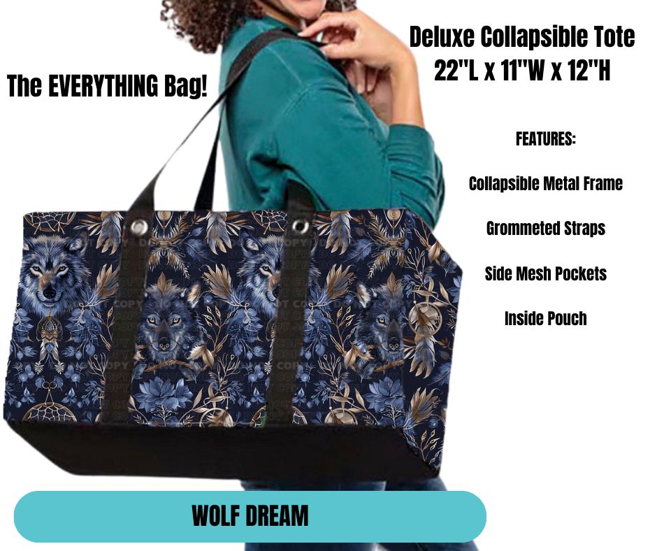 Preorder! Closes 11/18. ETA Feb. Wolf Dream Collapsible Tote