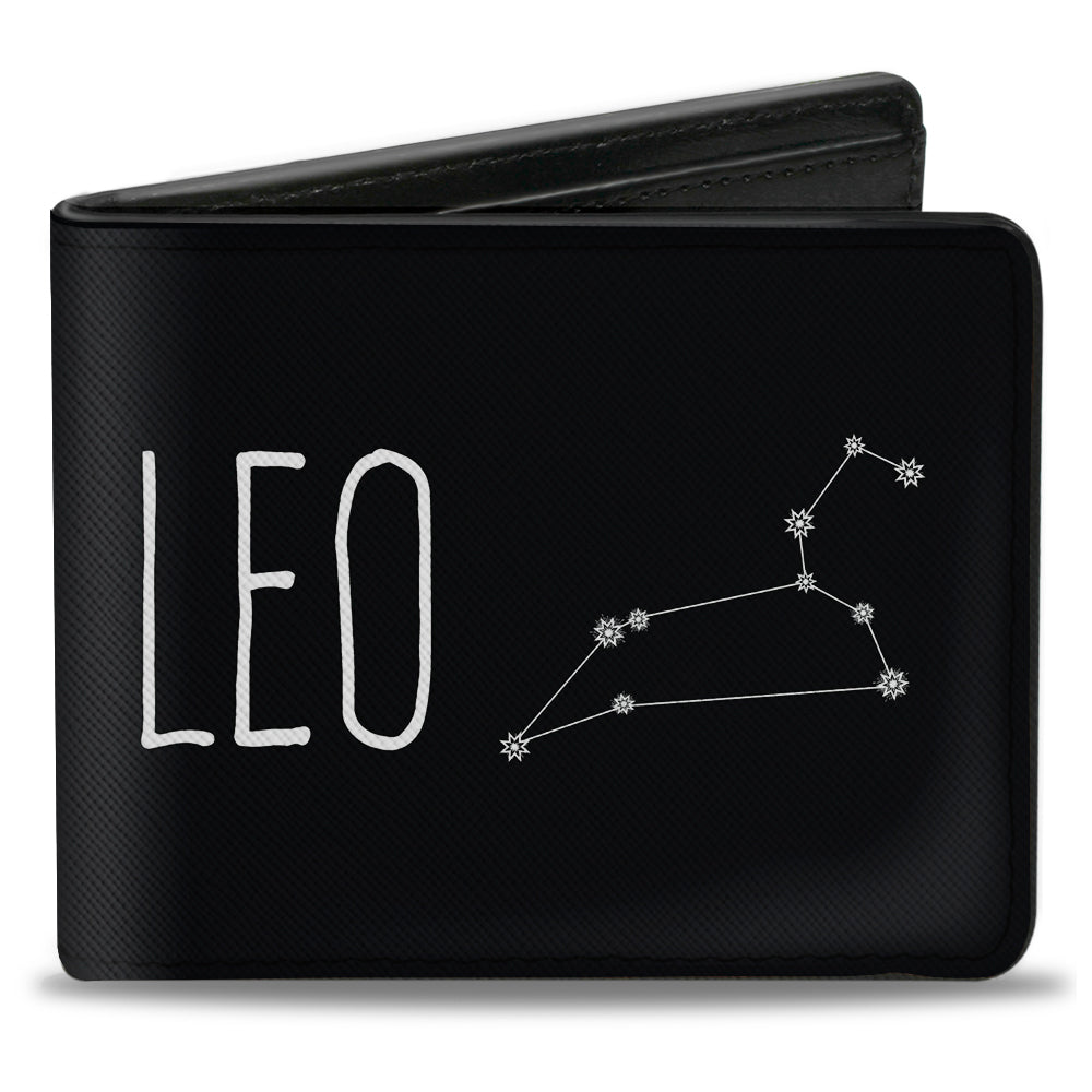 Bi-Fold Wallet - Zodiac LEO Constellation Black White