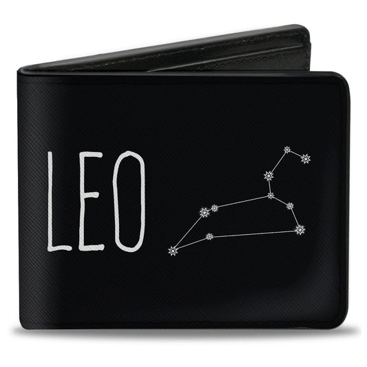 Bi-Fold Wallet - Zodiac LEO Constellation Black White