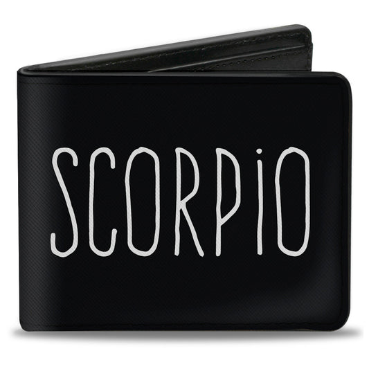 Bi-Fold Wallet - Zodiac SCORPIO Symbol Black White