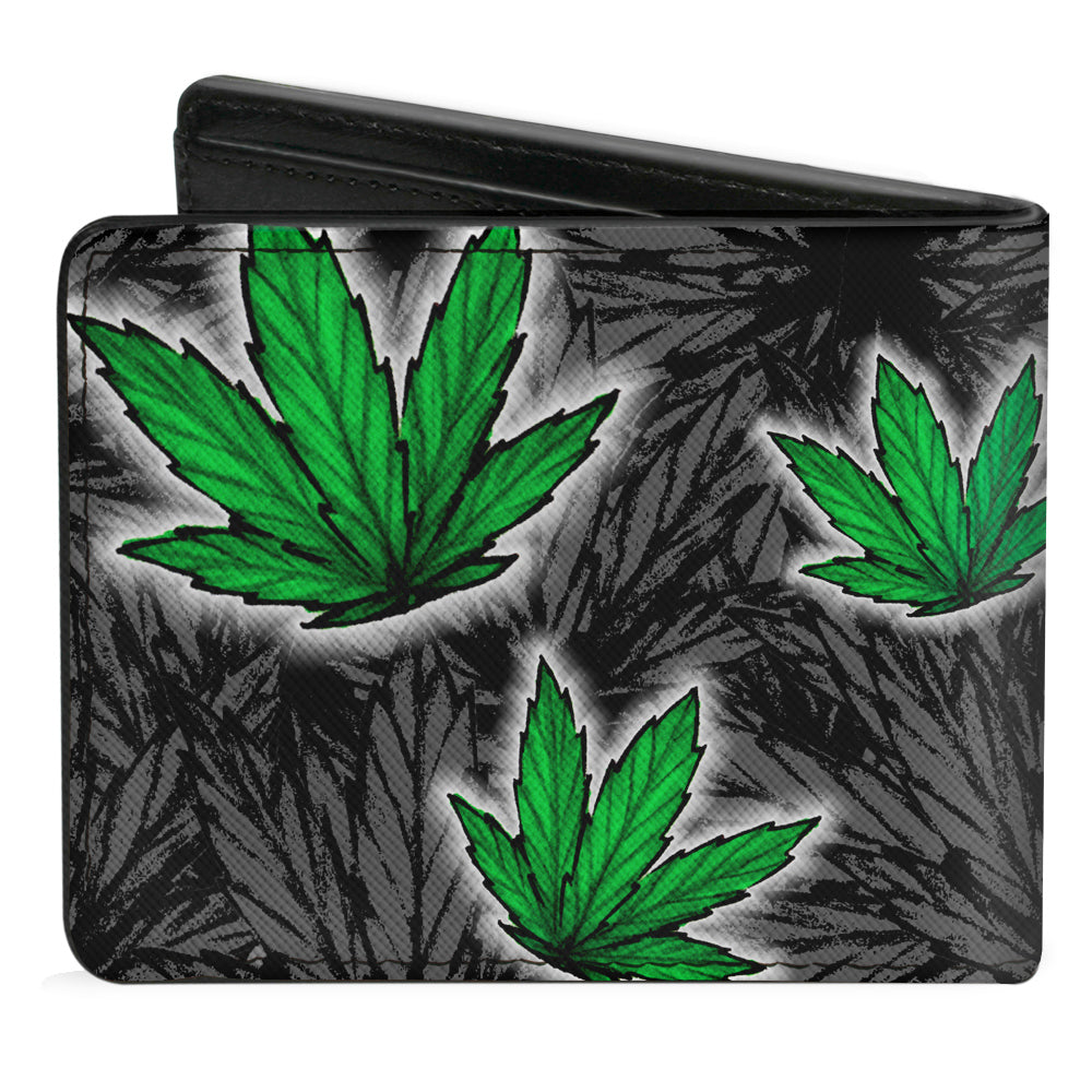 Bi-Fold Wallet - Marijuana Haze Black