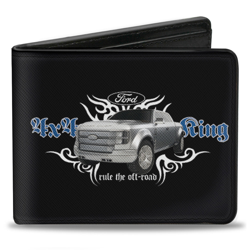 Bi-Fold Wallet - FORD 4x4 TRUCKING-RULE THE OFF-ROAD Black White Blue Grays