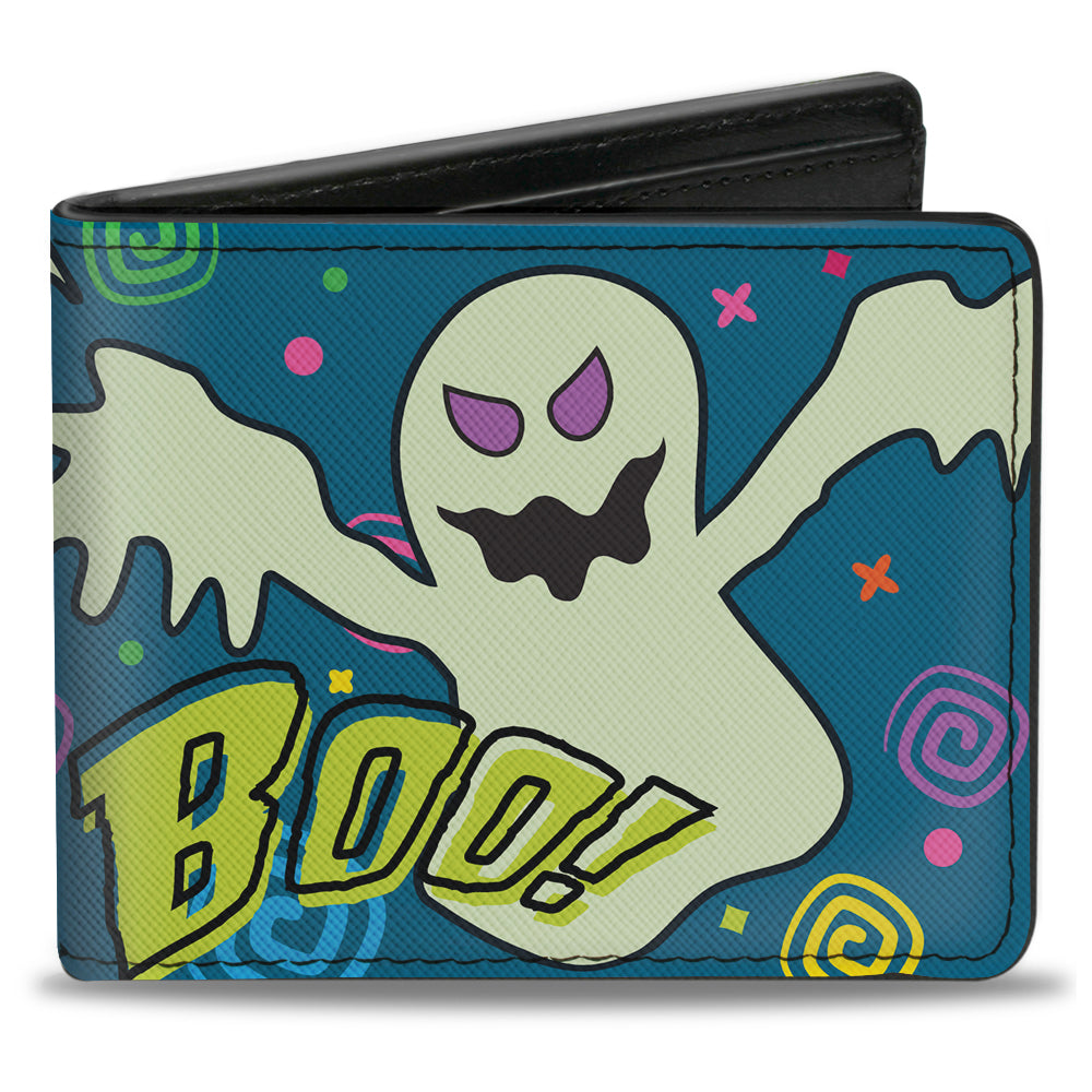 Bi-Fold Wallet - Ghost BOO! Blue Multi Color