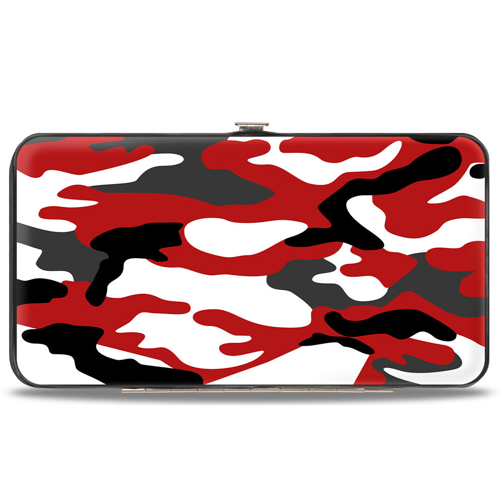 Hinged Wallet - Camo Red Black Gray White