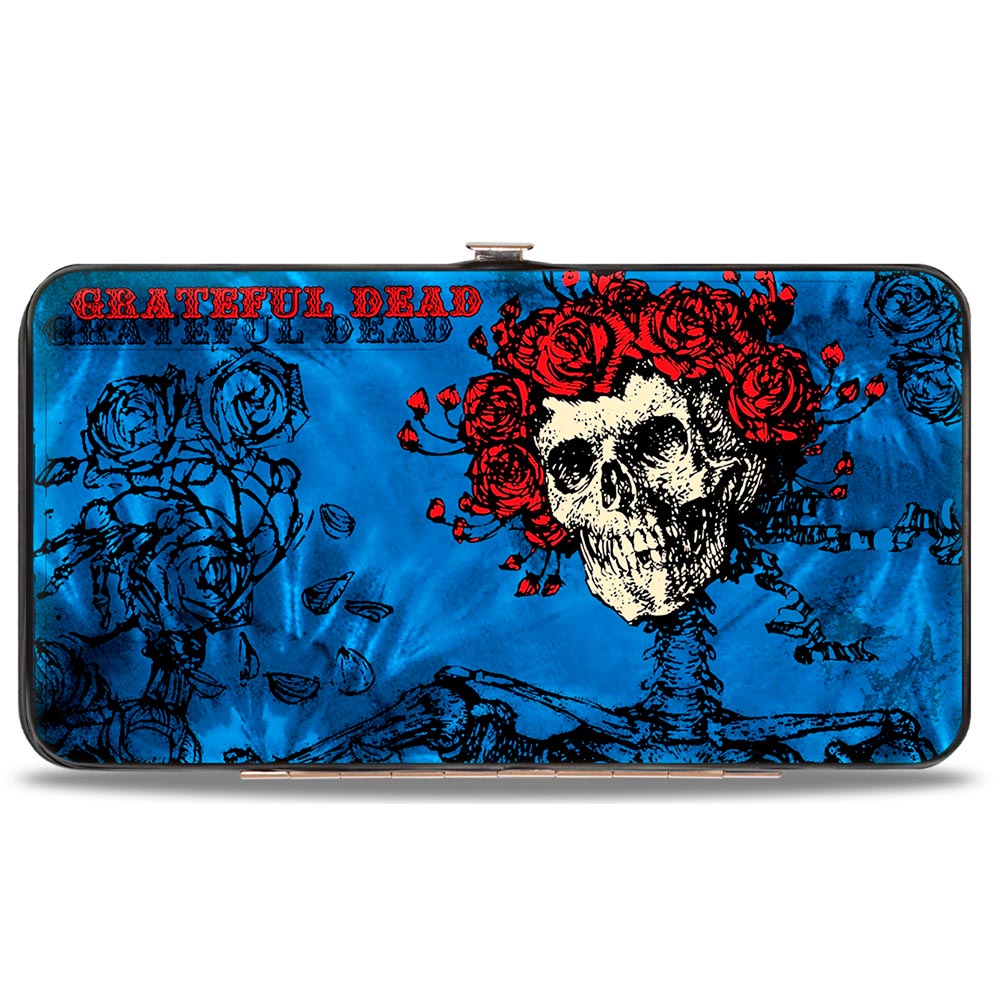 Hinged Wallet - GRATEFUL DEAD Skull & Roses Blues Black Red