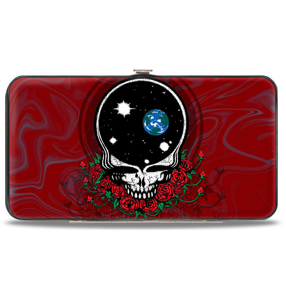 Hinged Wallet - Space Your Face Swirl Red Grays