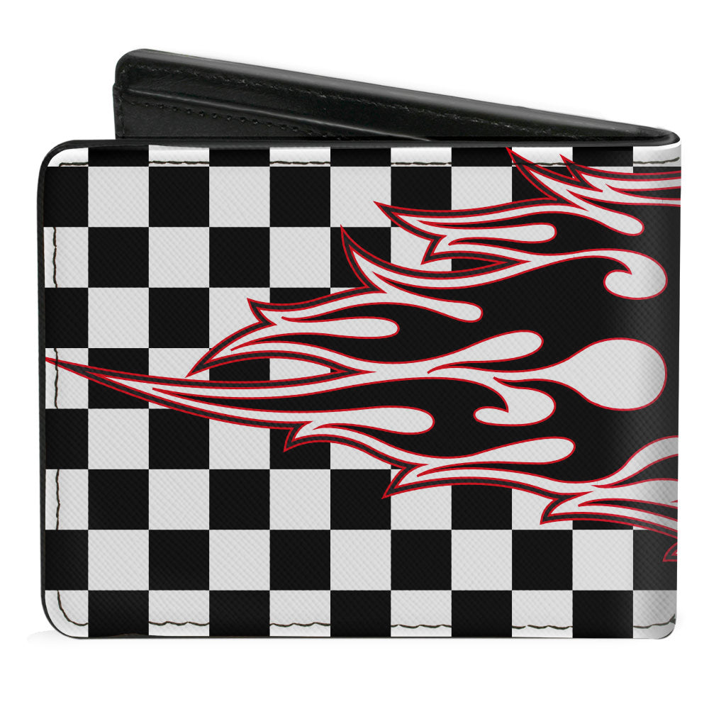 Bi-Fold Wallet - Star Wars Darth Vader Flames Checkers Black White Red