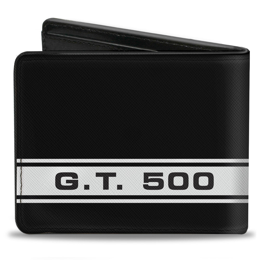 Bi-Fold Wallet - SHELBY GT 500 Cobra Box Stripe Black White Gray