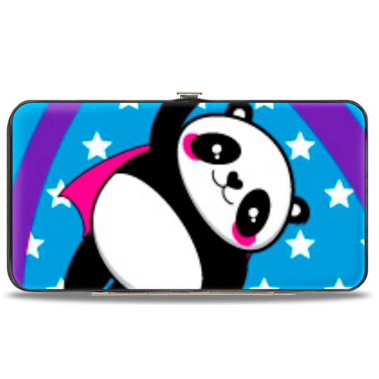 Hinged Wallet - Pandas & Rainbows w Stars