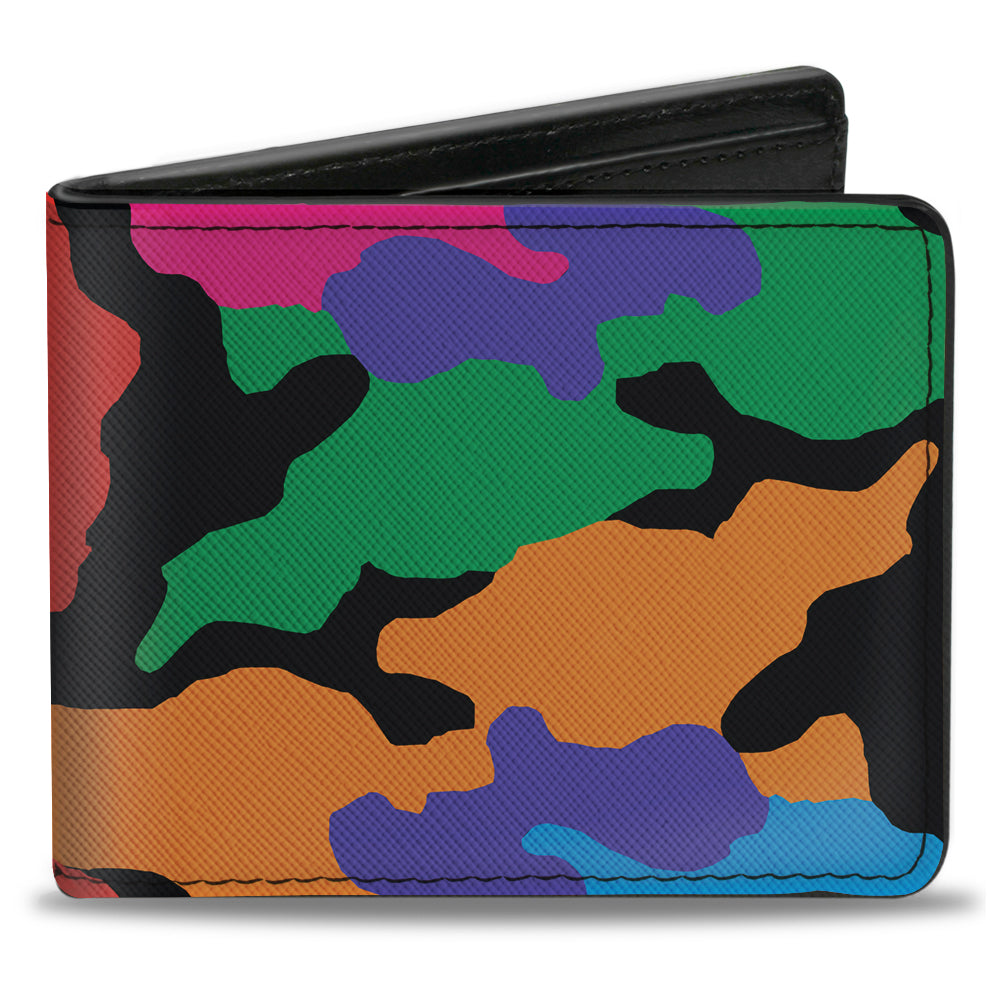 Bi-Fold Wallet - Camo Multi Neon