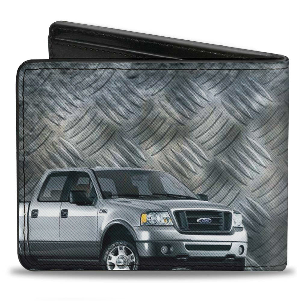 Bi-Fold Wallet - F-150 + Ford Truck Checker Metal Diamond Plate