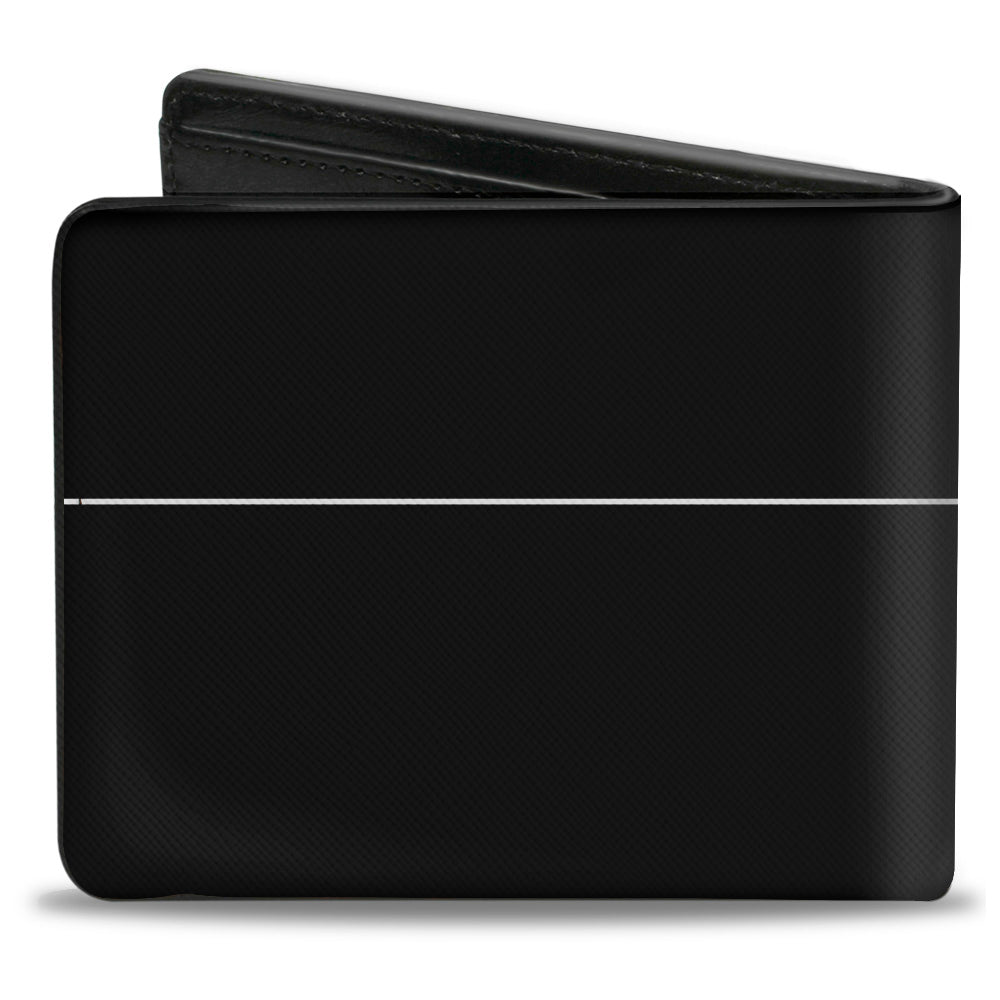 Bi-Fold Wallet - SMOKE WEED EVERYDAY Japanese Characters Stripe Black White