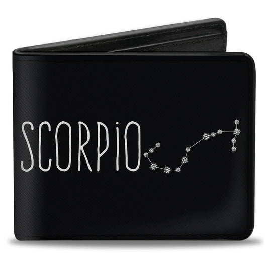 Bi-Fold Wallet - Zodiac SCORPIO Constellation Black White