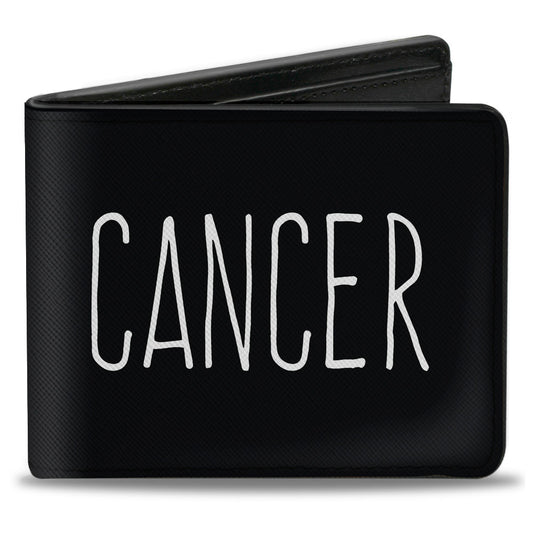 Bi-Fold Wallet - Zodiac CANCER Symbol Black White