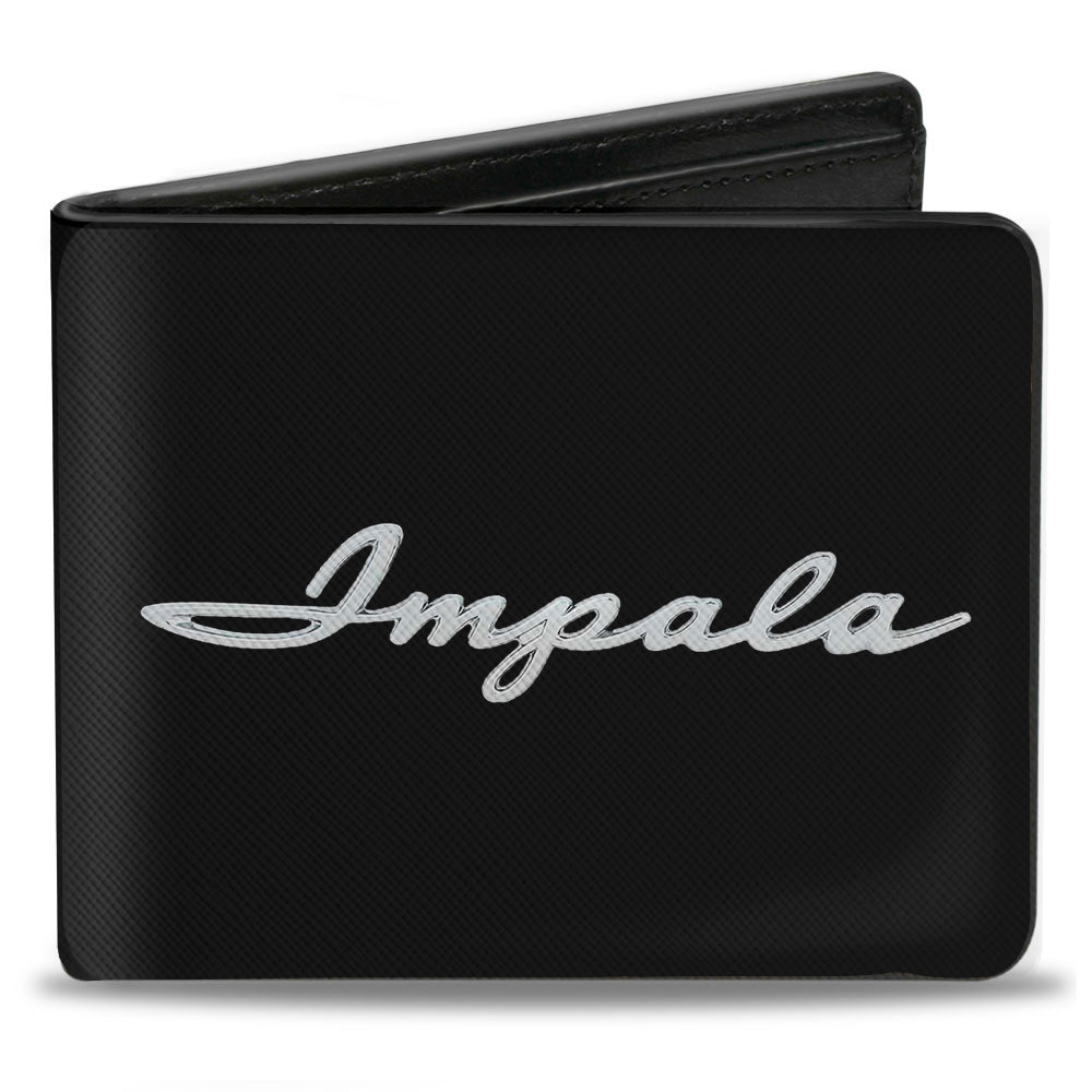 Bi-Fold Wallet - 1962 IMPALA Script Emblem Black Silver