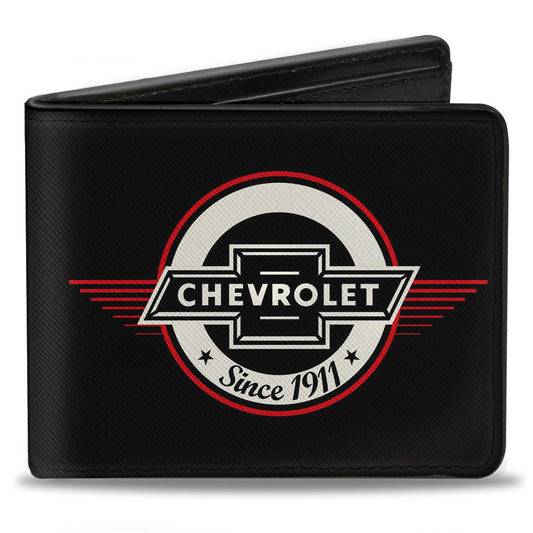 Bi-Fold Wallet - Retro Chevy Bowtie SINCE 1911 Black Red Ivory