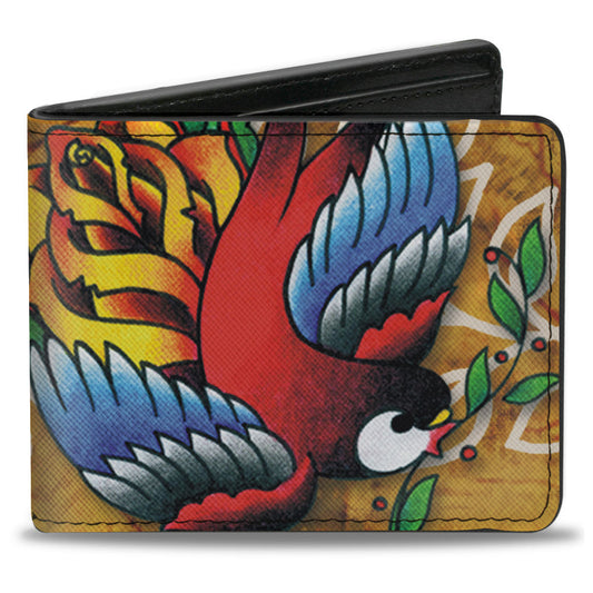 Bi-Fold Wallet - Tattoo Johnny-Bird & Rose