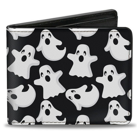 Bi-Fold Wallet - Ghosts Scattered Black White