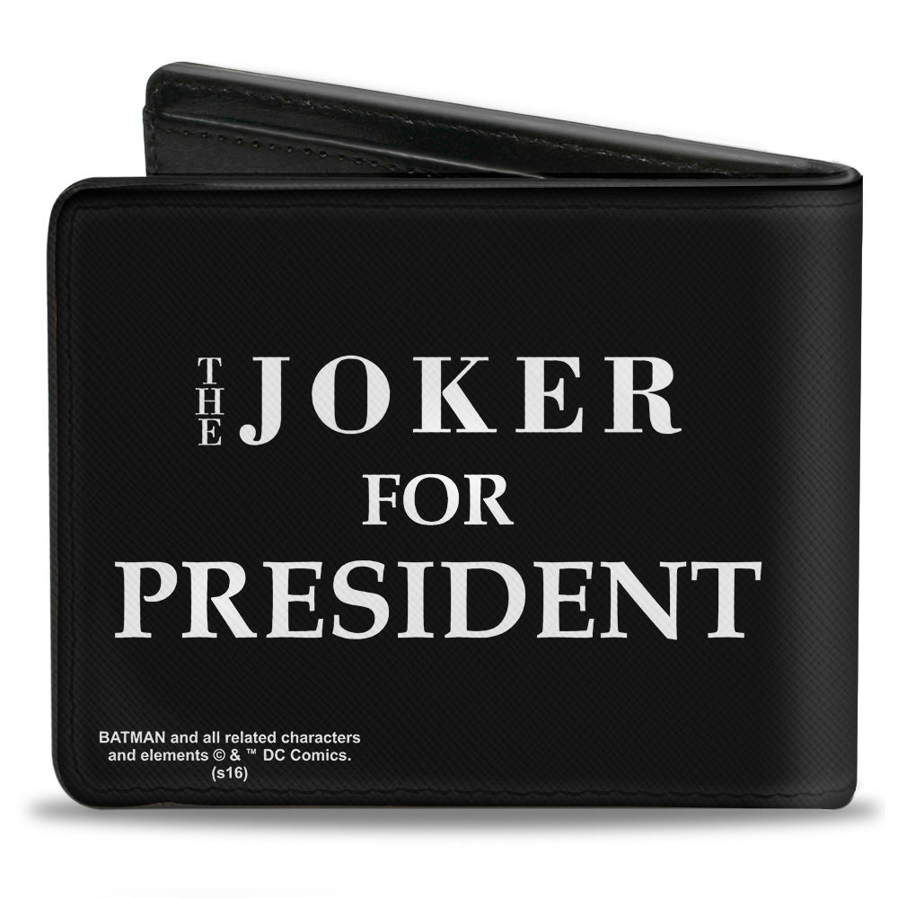 Bi-Fold Wallet - Joker Presidential Seal + THE JOKER FOR PRESIDENT Seal Black White Blue Red