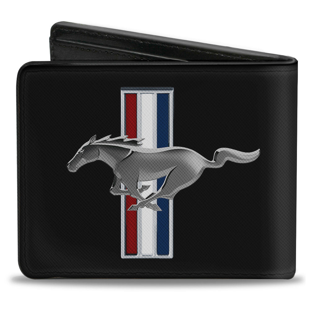 Bi-Fold Wallet - Ford Mustang w Bars Logo CENTERED