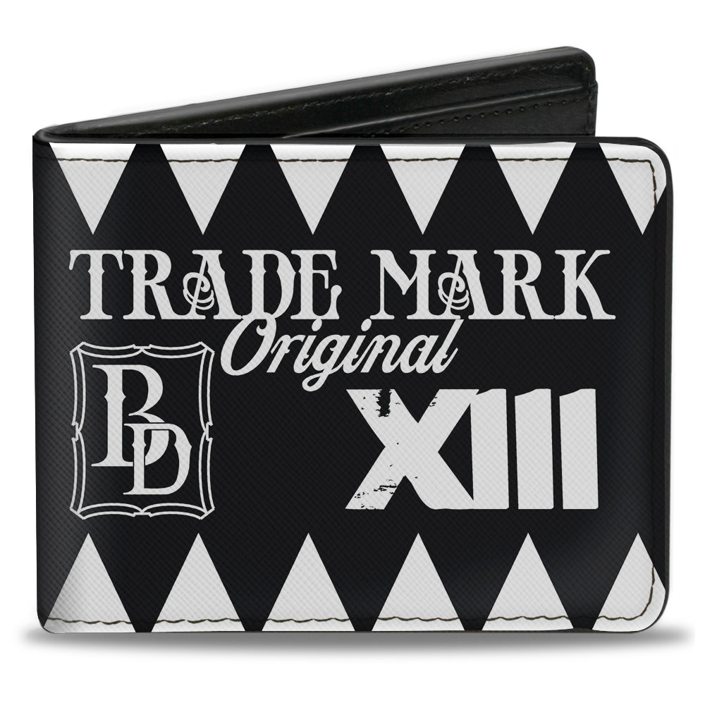 Bi-Fold Wallet - Buckle-Down Skull MAKE YOUR FATE Black White