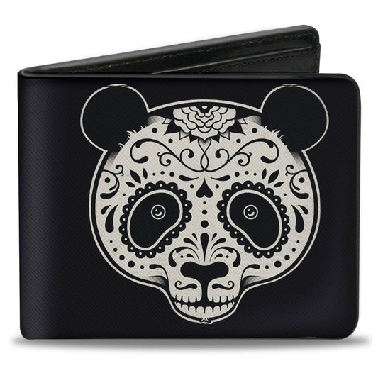 Bi-Fold Wallet - Panda Bear Sugar Skull Black White