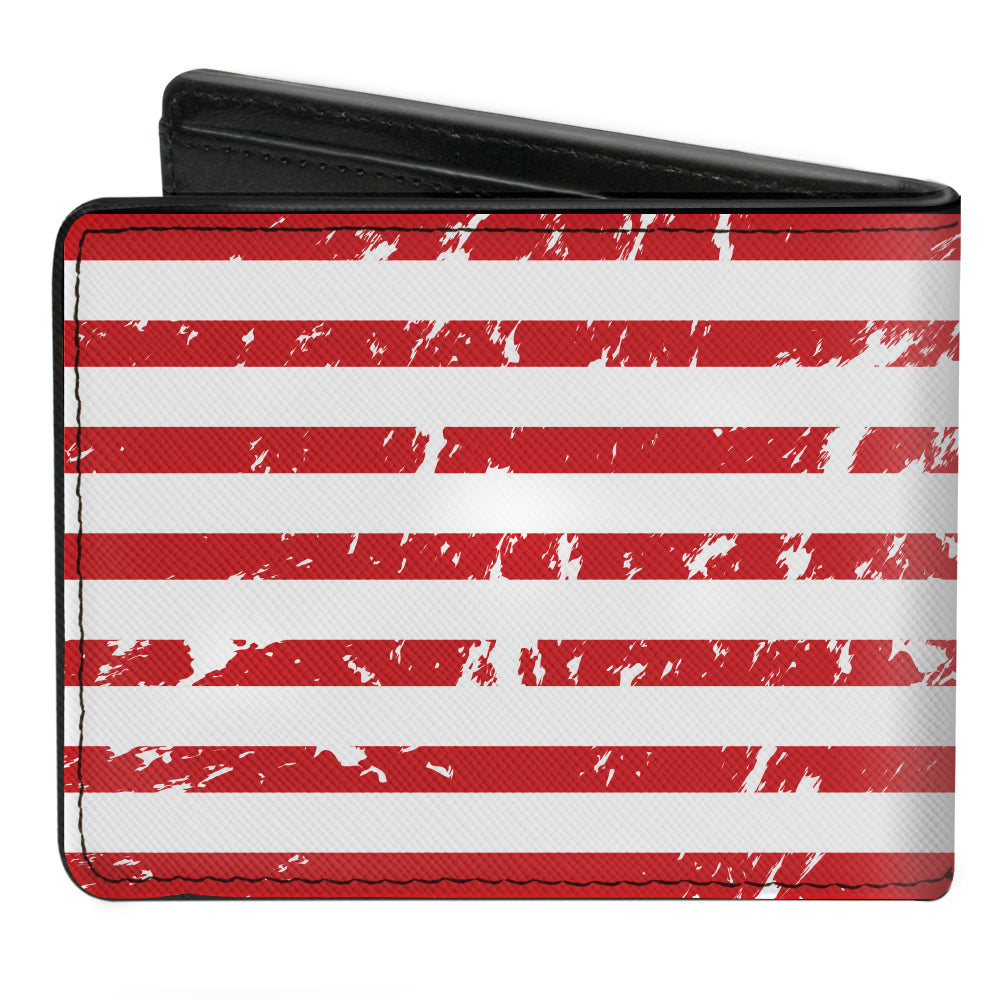 Bi-Fold Wallet - FORD Script Americana Flag Weathered White Red Blue