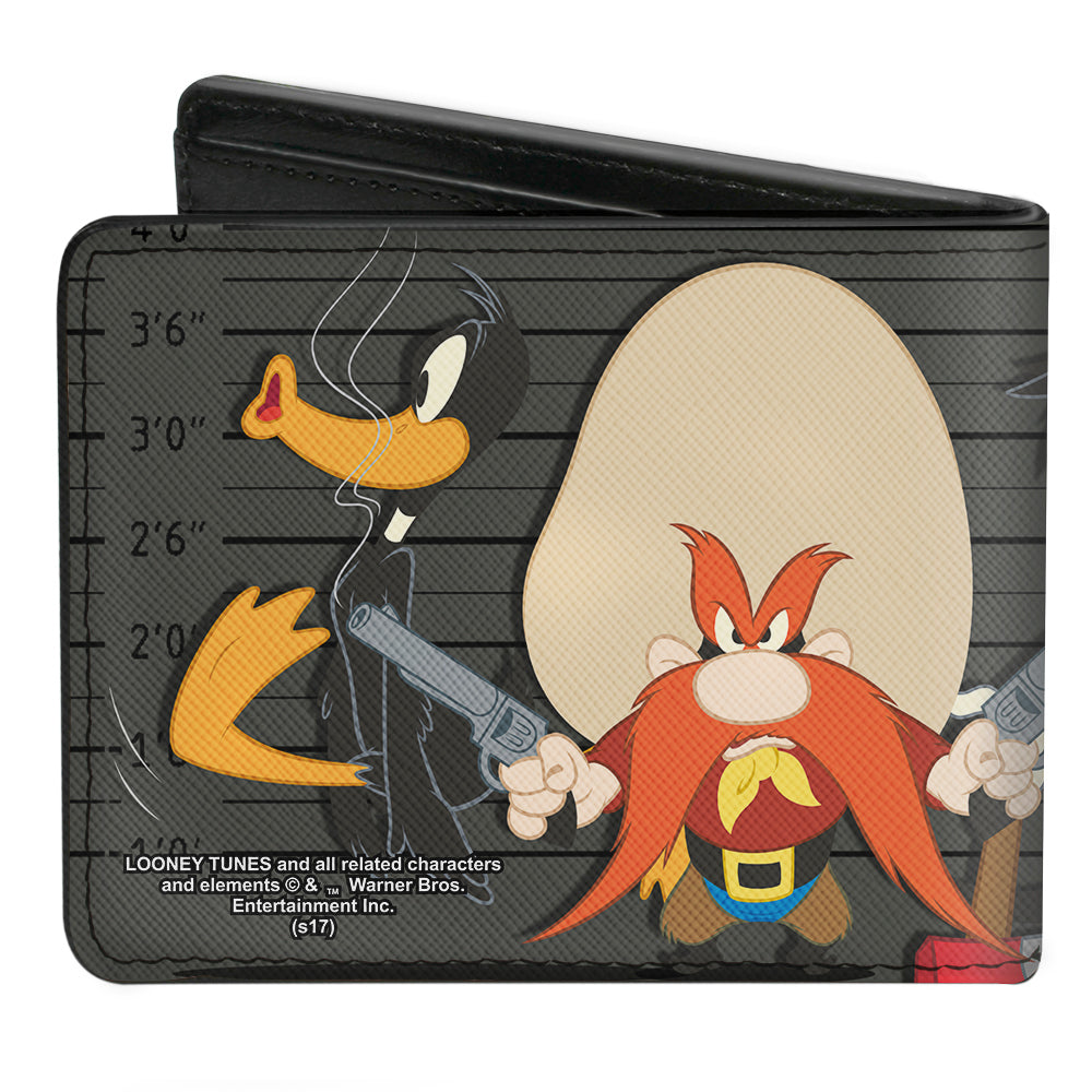 Bi-Fold Wallet - Looney Tunes 6-Character Group Lineup Gray Black