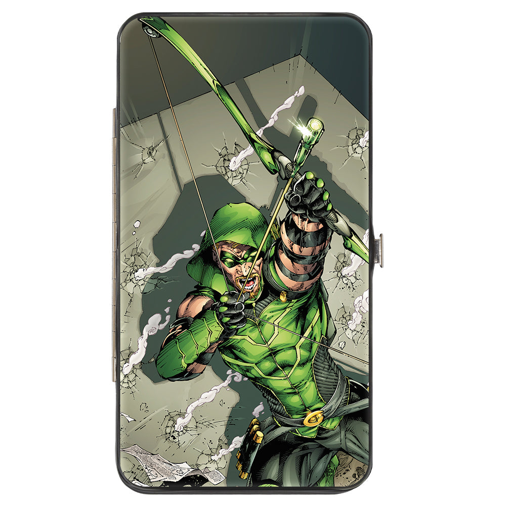 Hinged Wallet - Green Arrow Shooting Pose + Year One Cover Pose White