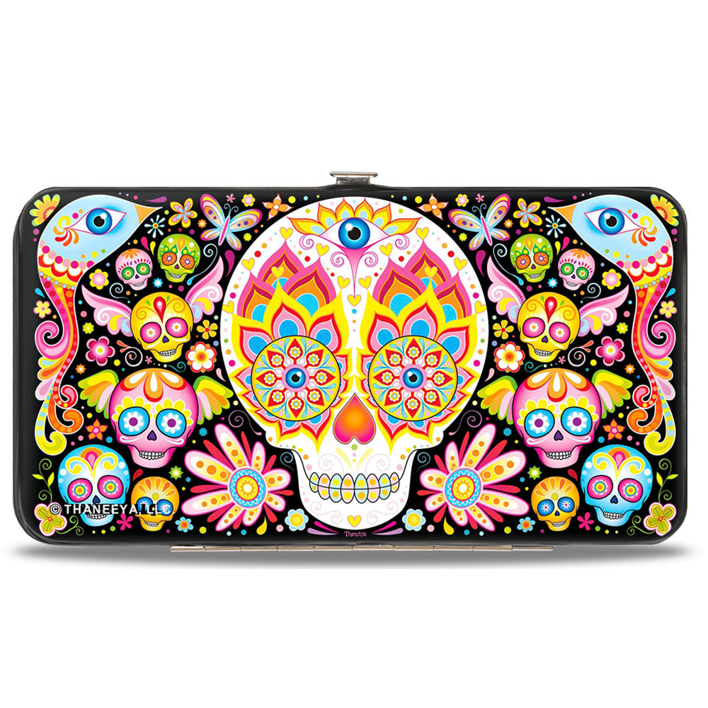 Hinged Wallet - Illuminate Calaveras Black Multi Color