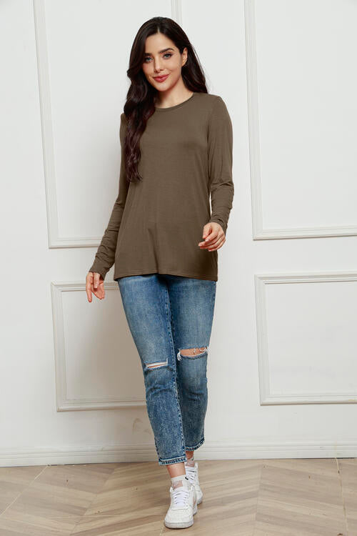 Basic Bae Round Neck Long Sleeve Top