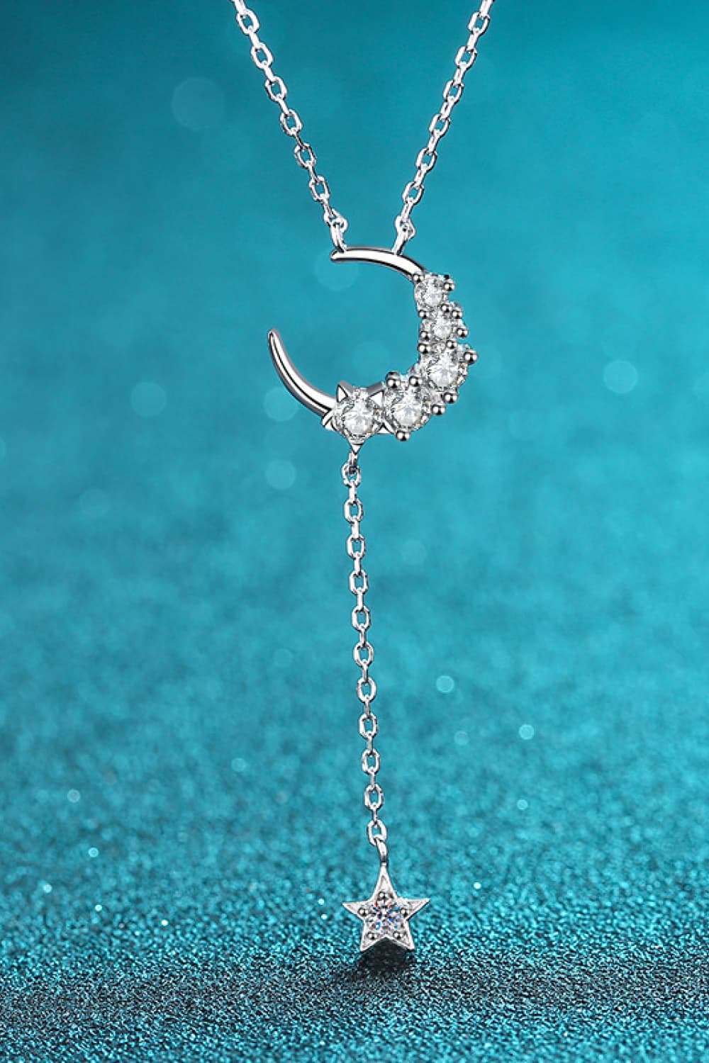 Star & Moon Moissanite Necklace