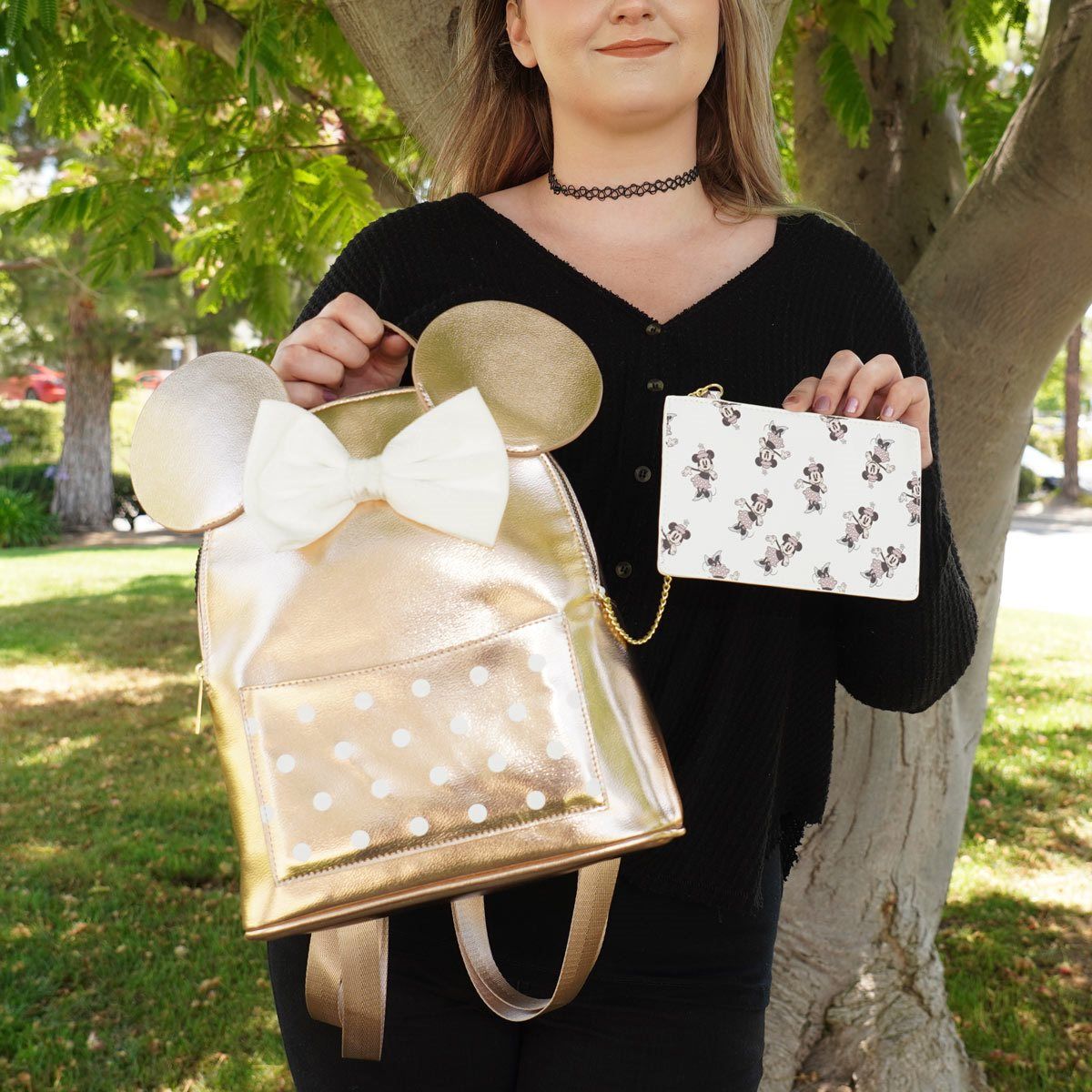 Rose gold minnie online ears backpack