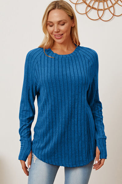 Basic Bae Ribbed Thumbhole Sleeve T-Shirt