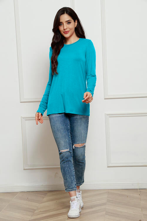 Basic Bae Round Neck Long Sleeve Top