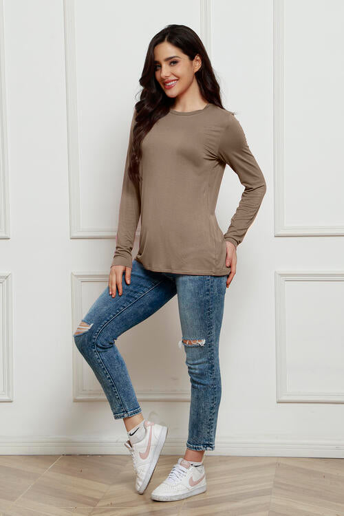 Basic Bae Round Neck Long Sleeve Top