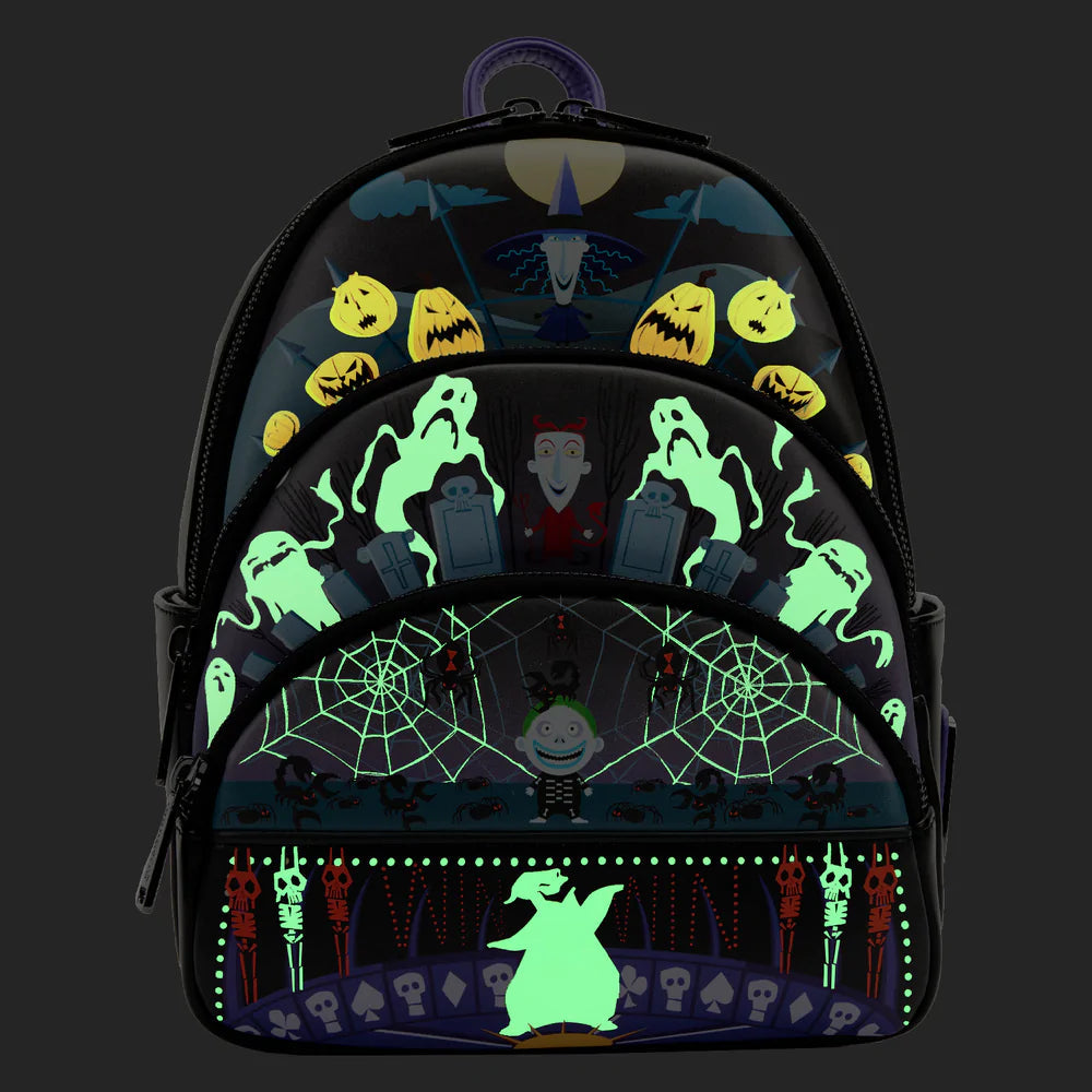 Loungefly The Nightmare Before Christmas Glow Triple Pocket Mini Backpack