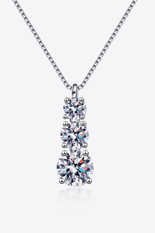 1.8 Carat Moissanite Triple-Pendant Necklace