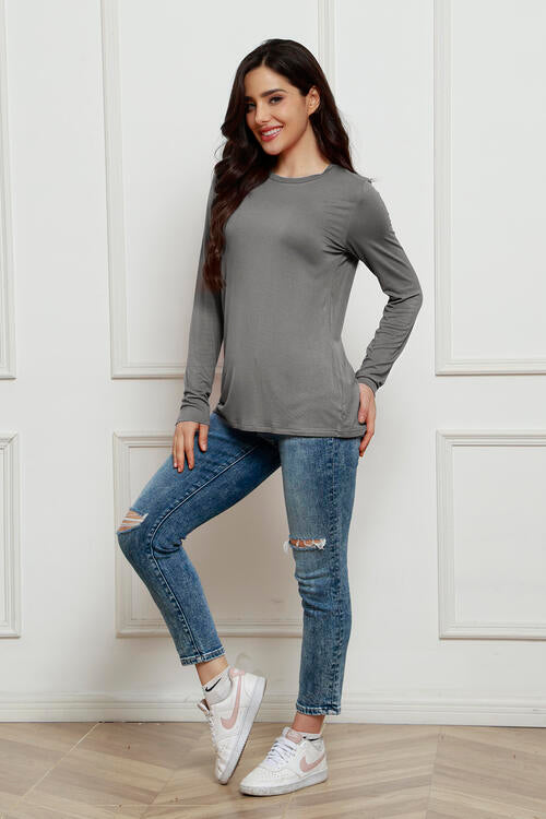 Basic Bae Round Neck Long Sleeve Top