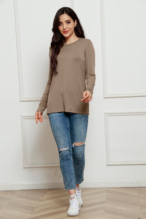 Basic Bae Round Neck Long Sleeve Top