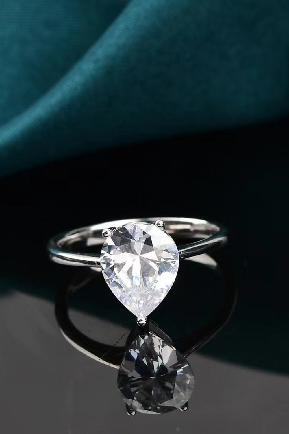 Classic Teardrop Moissanite Ring