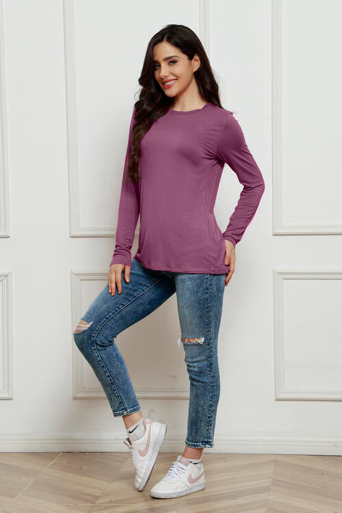 Basic Bae Round Neck Long Sleeve Top